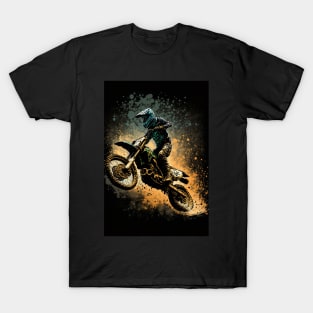 Cool Dirt Bike With Paint Splash T-Shirt